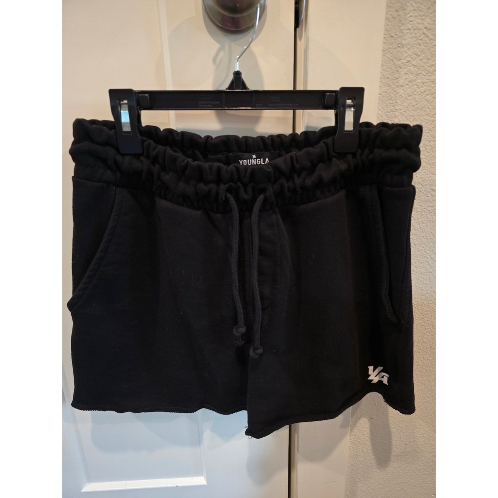 YoungLA Black Sweat Shorts Drawstring  sz large